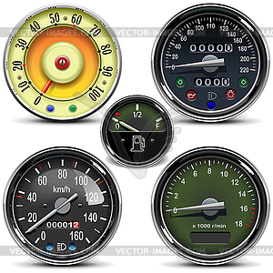 Automotive Speedometers - vector clipart