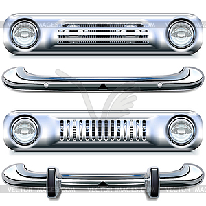 Retro Chrome Bumpers - vector image