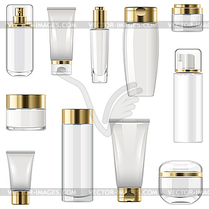 Unlabeled Cosmetic Packaging - royalty-free vector clipart