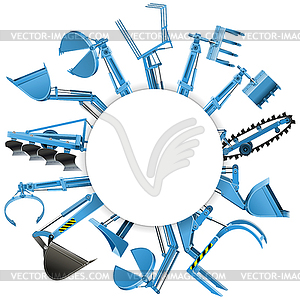 Multi Tractor Blank Frame - vector clipart