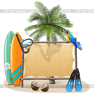 Beach Canvas Frame - vector clipart