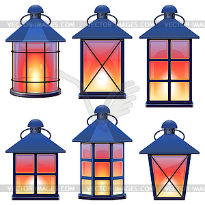 Retro Lamp Set  - vector clipart