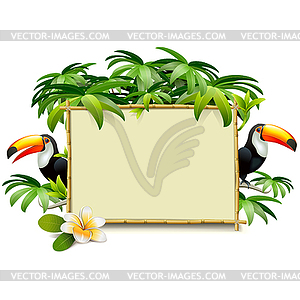 Tropics Frame with Toucan - vector EPS clipart