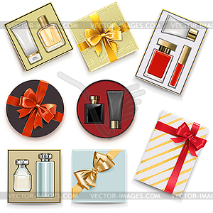 Gift Boxes with Perfumery - royalty-free vector image