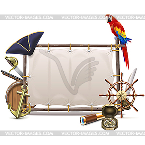 Sail Seafaring Frame - vector image