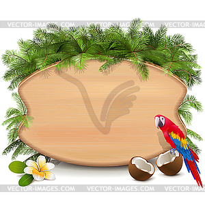 Tropics Wooden Board - royalty-free vector image