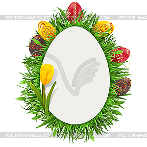 Easter Greeting Card with Tulip - vector clipart