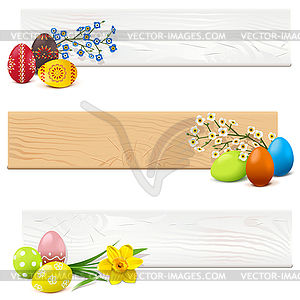 Easter Wooden Planks - vector clip art