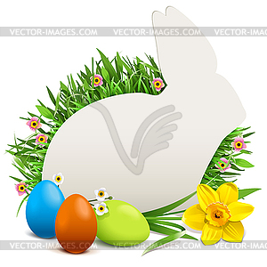 Easter Rabbit Postcard - vector clip art