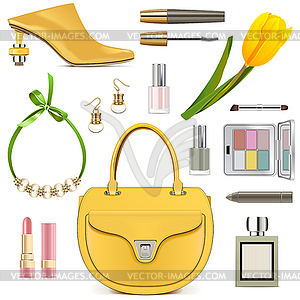 Spring Female Accessories Set  - vector image