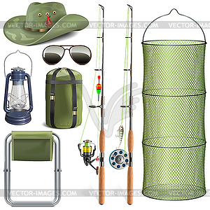 Fishing Accessories - royalty-free vector image