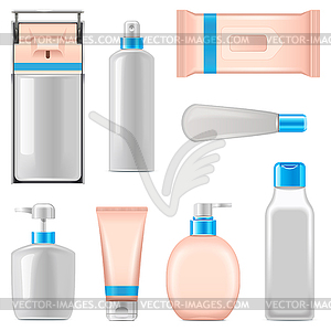 Antiseptic Packaging Icons - vector image