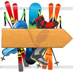 Ski Rental Board - vector clip art