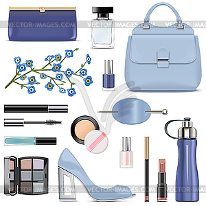 Blue Female Accessories - vector image