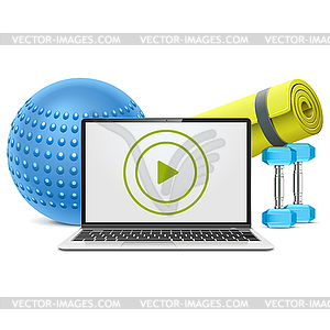 Online Fitness Concept - vector clipart
