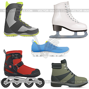 Sport Shoes and Skates - vector clipart