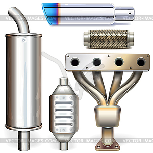 Car Muffler Parts - vector image