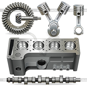 Internal Combustion Engine Parts - vector clipart