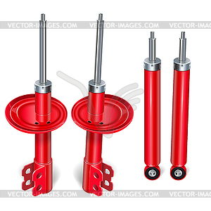 Red Damper Struts with Shock Absorbers - vector image