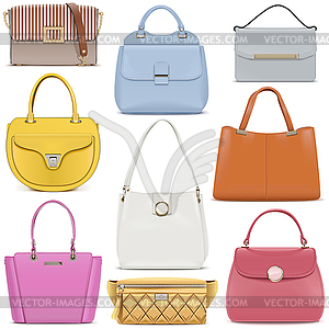 Fashion Female Handbags Set  - vector image