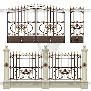 Palace Gate with Fence - vector clip art