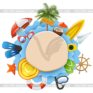 Beach Island Concept - vector clipart / vector image