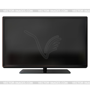 Black Flat LCD TV - vector clip art