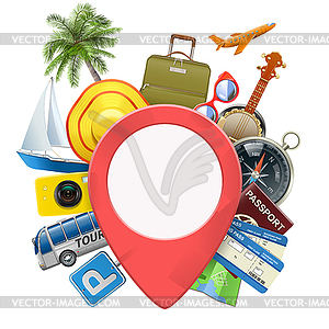 Travel Concept with Pick Point - vector image