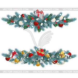 Christmas Blue Fir Decoration - vector image