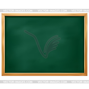 Green Blackboard with Wooden Frame - vector image