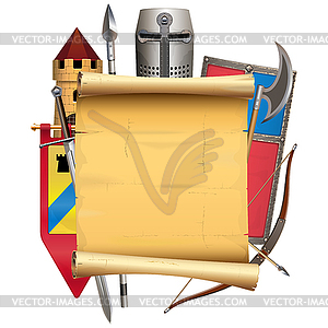 Knight Armor Scroll - royalty-free vector image