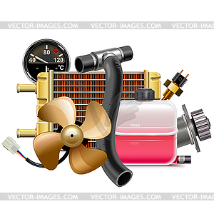 Концепция автомобильных радиаторов - векторный клипарт / векторное изображение