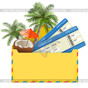 Travel Concept with Envelope - vector EPS clipart