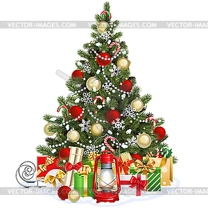 Christmas Fir Tree with Snow - vector image