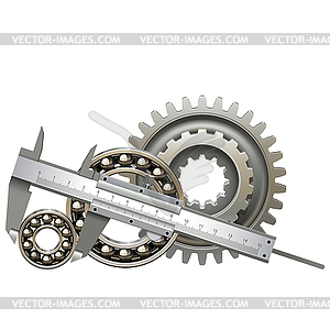 Суппорты с подшипниками и зубчатым колесом - клипарт в векторном формате
