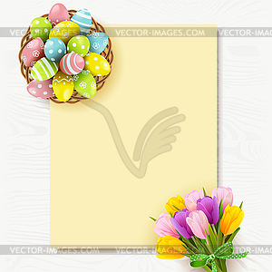 Easter Background with Tulips - color vector clipart