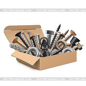 Carton Box with Fasteners - vector clipart