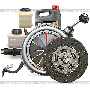 Car Clutch System Diagnostic Concept - vector clipart