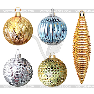 Christmas Realistic Baubles Set  - vector clip art