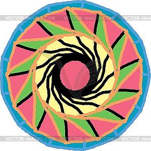 Декоративное колесо - мандала - векторный эскиз