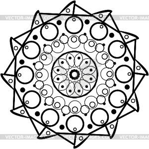 Contour drawing mandalas for coloring - royalty-free vector image