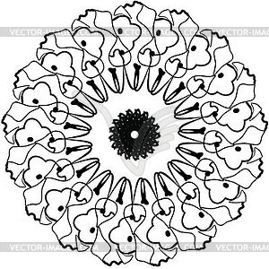 Contour drawing mandalas for coloring - vector image