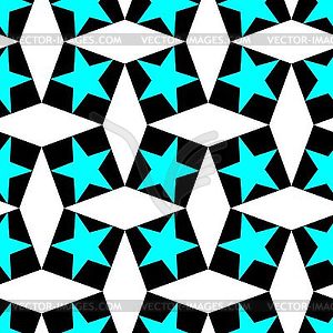 Seamless decorative pattern with a blue stars - vector clipart / vector image