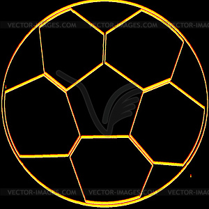 Soccer balls in a fire colors - color vector clipart