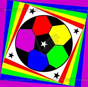 Seamless pattern with soccer balls and stars - royalty-free vector image