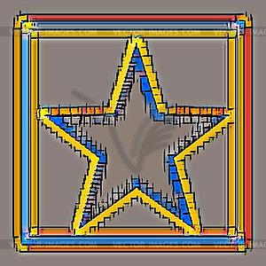 Five-pointed stars in a frame - vector clip art