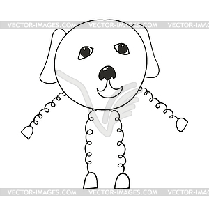 Sketch of robot dog - vector image