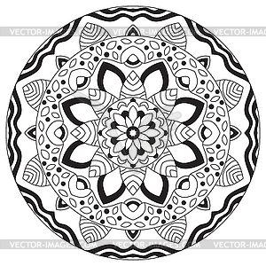 Мандала геометрический круглый орнамент - векторный клипарт