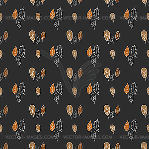 Seamless repeating pattern of autumn leaves - vector image