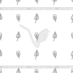 Seamless pattern of small leaves - vector clipart